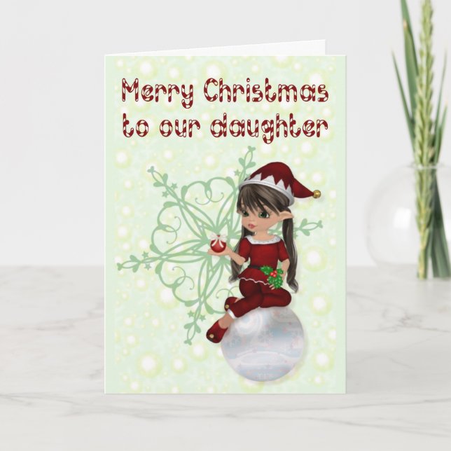 Merry Christmas to daughter Holiday Card (Front)