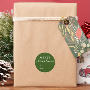 Merry Christmas To From Name Gift Classic Round Sticker
