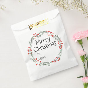 Merry Christmas to from rustic wreath frame cute Favour Bags