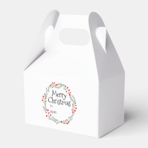 Merry Christmas to from rustic wreath frame cute Favour Box