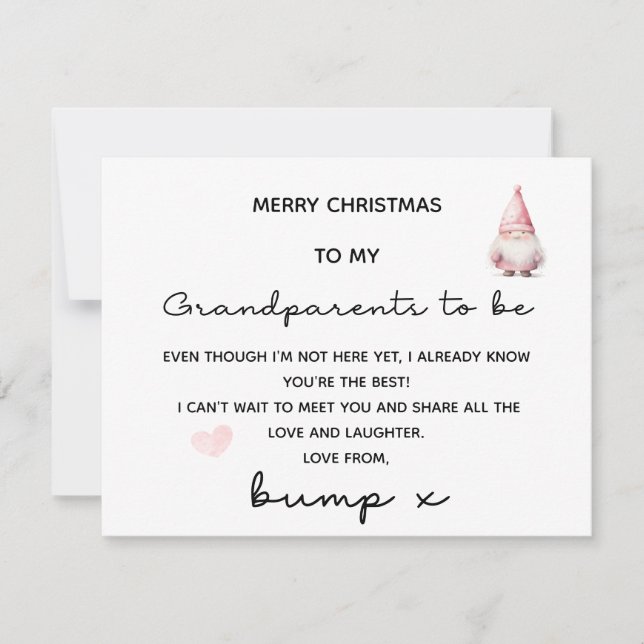 MERRY CHRISTMAS TO GRANDPARENTS TO BE CARD (Front)