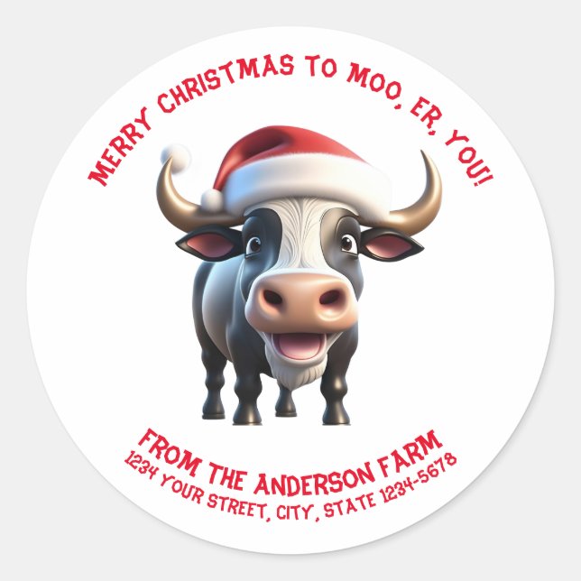 Merry Christmas to Moo Return Address Labels (Front)