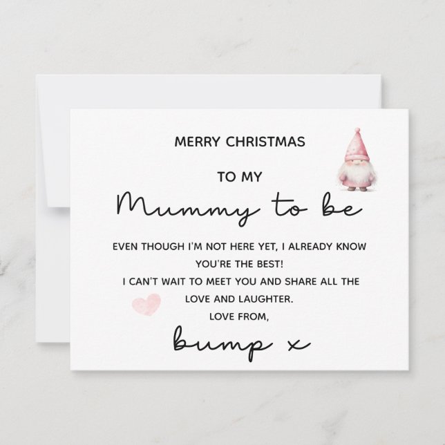 MERRY CHRISTMAS TO MUMMY TO BE FROM BUMP CARD (Front)