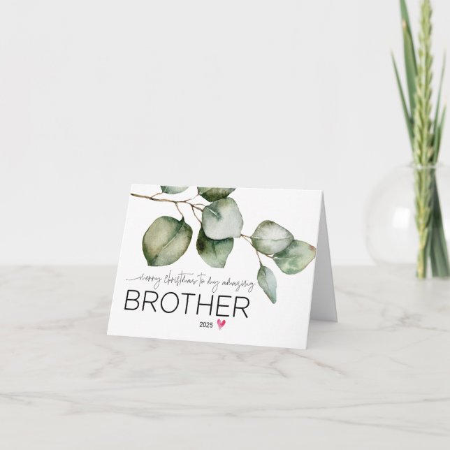 Merry Christmas to My Brother Cute Sibling Xmas    Card (Front)