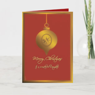 merry christmas to my daughter gold ornament holiday card