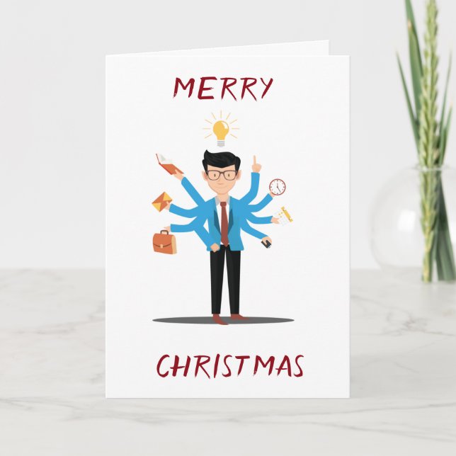 *MERRY CHRISTMAS* TO MY ***HARD WORKING HUSBAND*** HOLIDAY CARD (Front)
