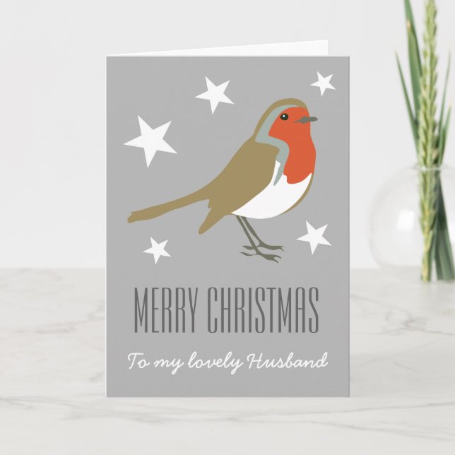Merry Christmas to My Lovely Husband Robin Card (Front)