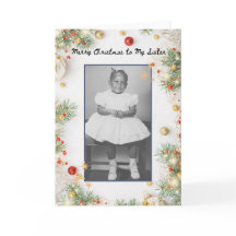 Merry Christmas to My Sister Vintage Photo Card