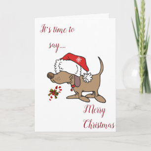 MERRY CHRISTMAS to MY  ****TEACHER**** (SANTA DOG) Holiday Card