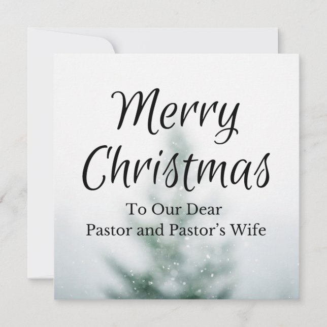 Merry Christmas To Our Dear Pastor & Pastor's Wife Holiday Card (Front)