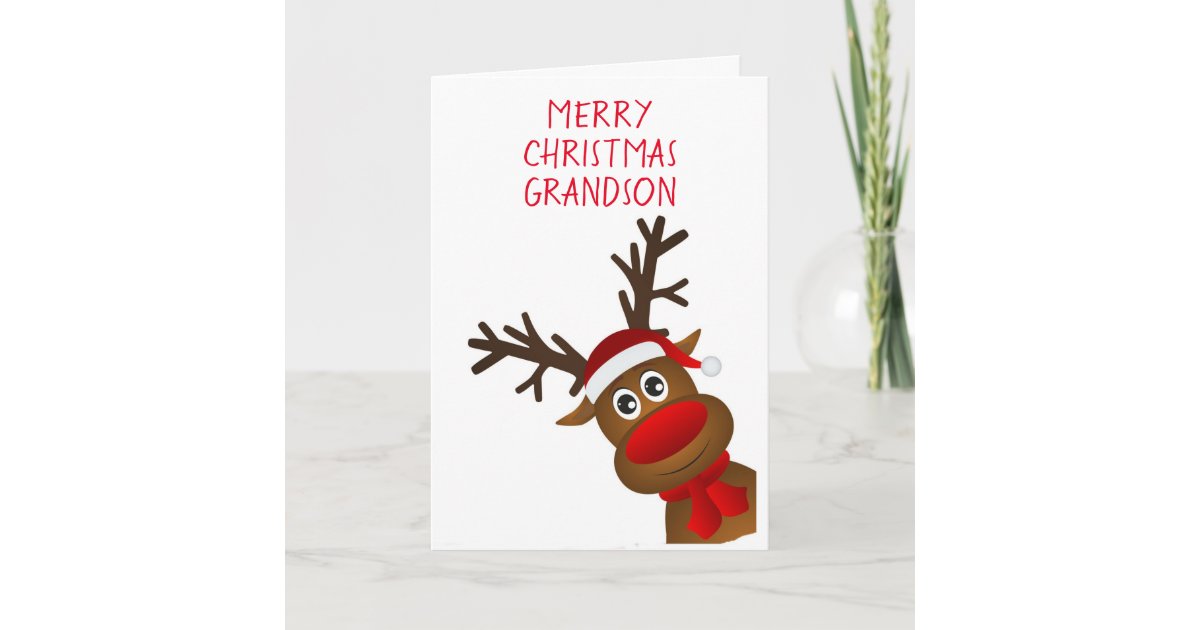 <em>MERRY CHRISTMAS</em> to our <em>GRANDSON</em> Holiday Card | Zazzle.co.uk