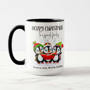 Merry Christmas to Special Family Cute Penguins  Mug