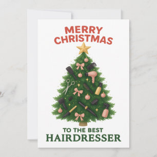 Merry Christmas To The Best Hairdresser Xmas Holiday Card
