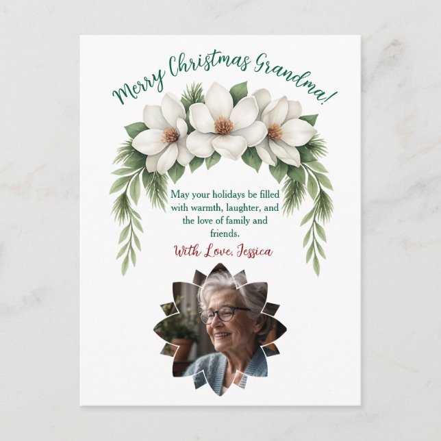 Merry Christmas to the Most Amazing Grandma Holiday Postcard (Front)