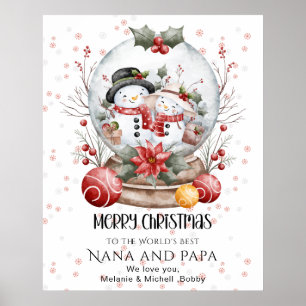 Merry Christmas To The World's Best Grandparents Poster
