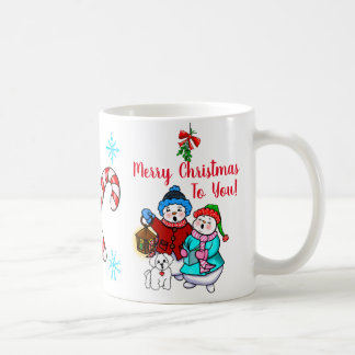“Merry Christmas to You” Caroling Snowmen Mug