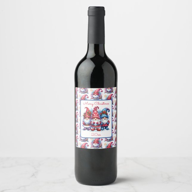 Merry Christmas To You  | Holiday Gnomes Wine Label (Front)