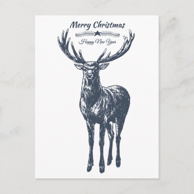 Merry Christmas To You Reindeer Holiday Postcard (Front)