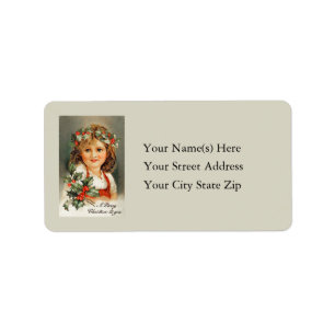 Merry Christmas To You Vintage Address Label