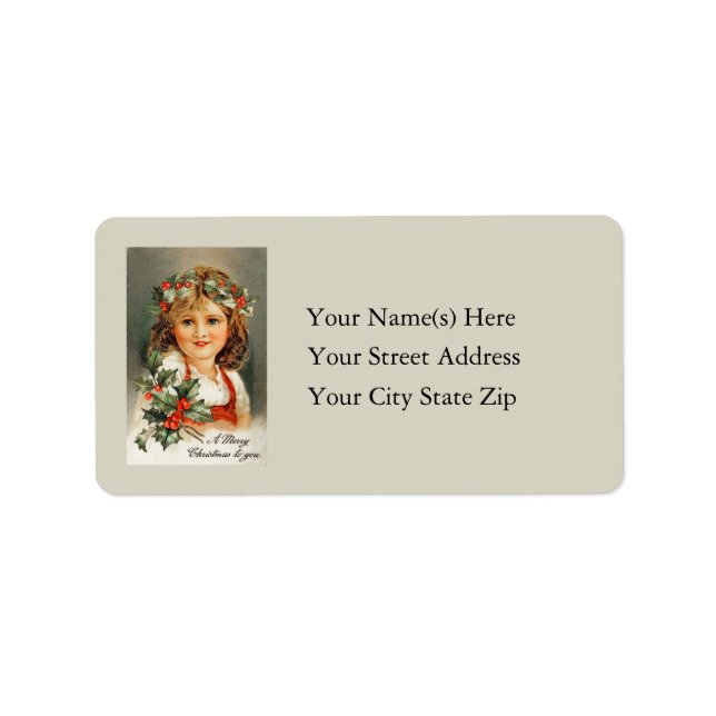 Merry Christmas To You Vintage Address Label (Front)