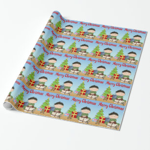 Merry Christmas Toddler Boy Wrapping Paper