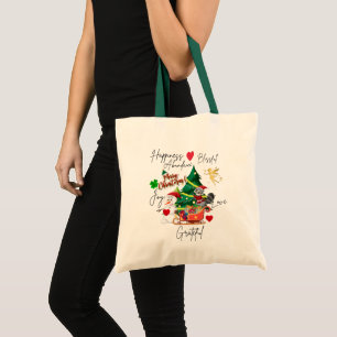 Merry Christmas Tote Bag Festive Holiday Gift