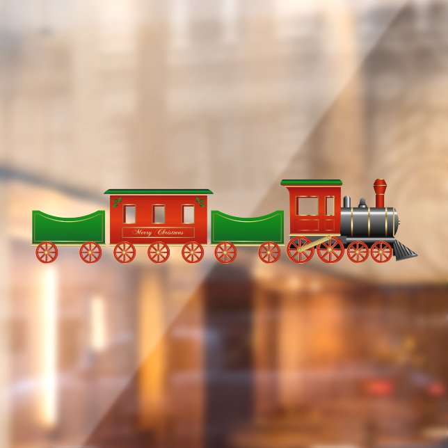 Merry Christmas Toy Train Set Window Cling (Sheet 2)