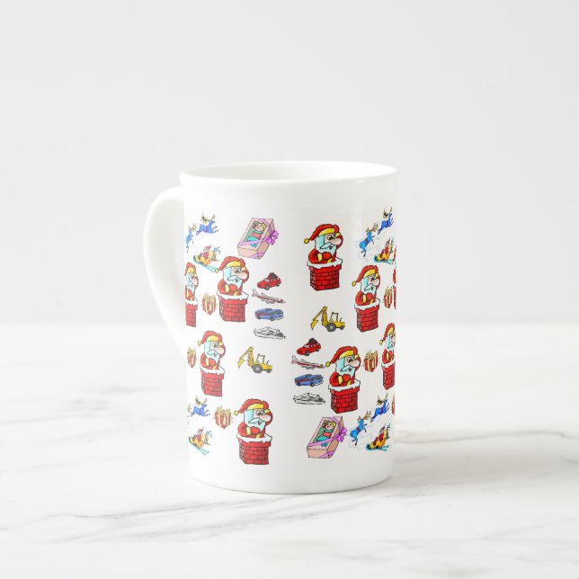 Merry Christmas Toys, Santa Bone China Mug (Front Left)