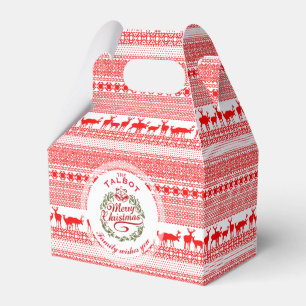 MERRY CHRISTMAS Traditional Name Favour Box Gable