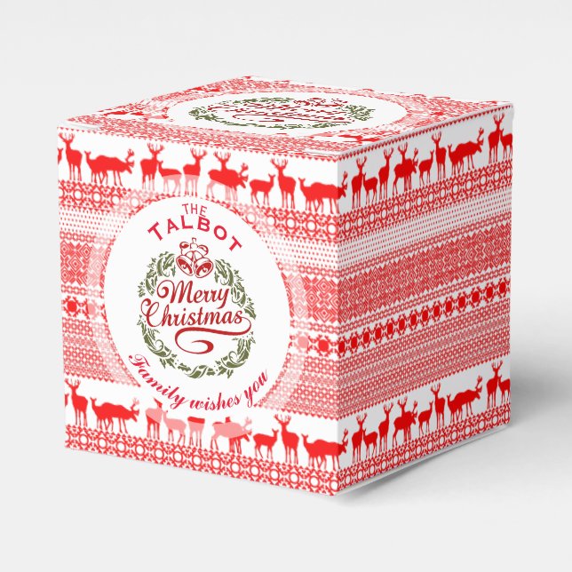 MERRY CHRISTMAS Traditional personalised Favour Bo Favour Box (Front Side)
