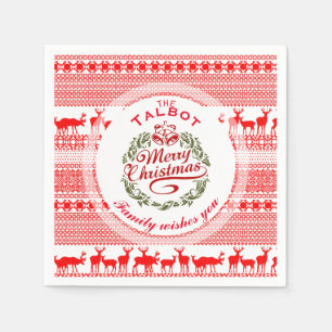 MERRY CHRISTMAS Traditional personalised P Napkin