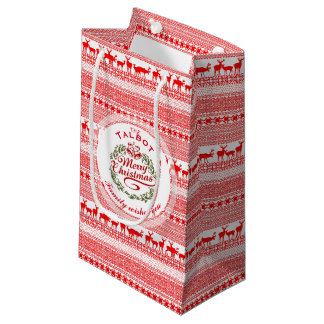 MERRY CHRISTMAS Traditional personalised S Gift B Small Gift Bag