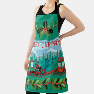 Merry Christmas Train Apron