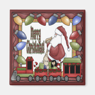 Merry Christmas Train Magnet