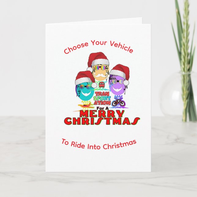 Merry Christmas Transportation Greeting Card (Front)