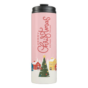 Merry Christmas Travel Mug   Festive Holiday 