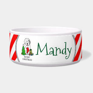 Merry Christmas Tree 2 Old English Sheepdog Grey 1