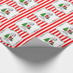 Merry Christmas Tree 2 Old English Sheepdog Grey 1 Wrapping Paper