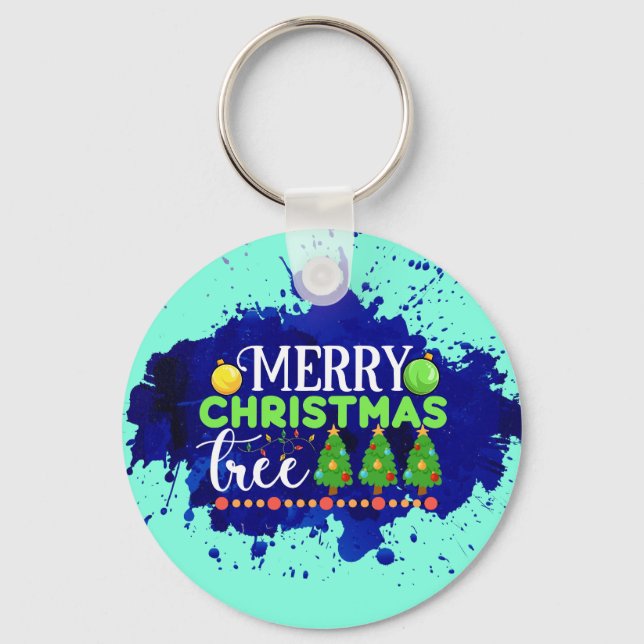 Merry Christmas Tree-34564 Key Ring (Front)