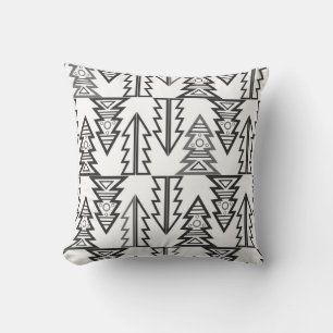 Merry Christmas tree abstract modern geometrical o Cushion