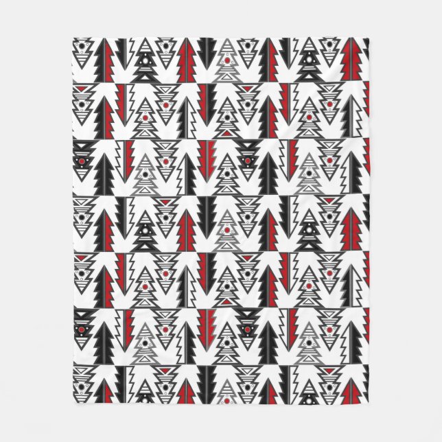 Merry Christmas tree abstract modern geometrical o Fleece Blanket (Front)