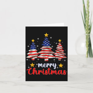 Merry Christmas Tree American Flag Funny Us Flag X Card