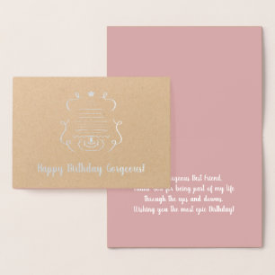 Merry Christmas Tree Art Birthday Real Foil Card