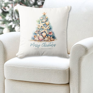 Merry Christmas Tree Beach Cushion