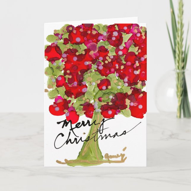 Merry Christmas Tree Blank Card (Front)