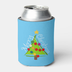 Merry Christmas Tree (blue) Can Cooler