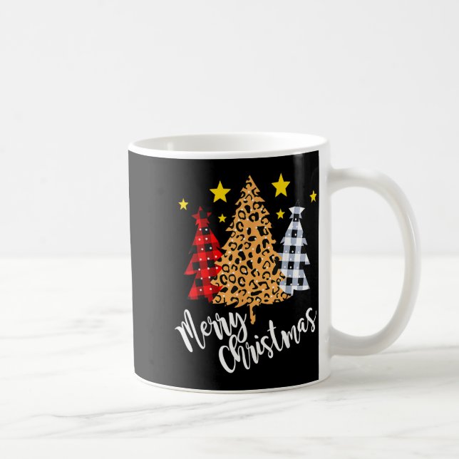 Merry Christmas Tree Buffalo Plaid Red Green Xmas  Coffee Mug (Right)