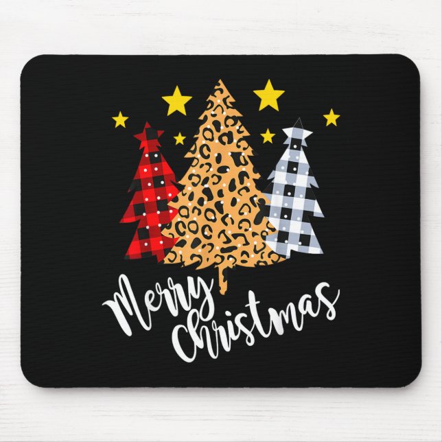 Merry Christmas Tree Buffalo Plaid Red Green Xmas  Mouse Mat (Front)
