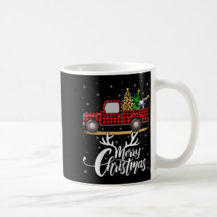 Merry Christmas Tree Buffalo Plaid Truck Family Gr Coffee Mug