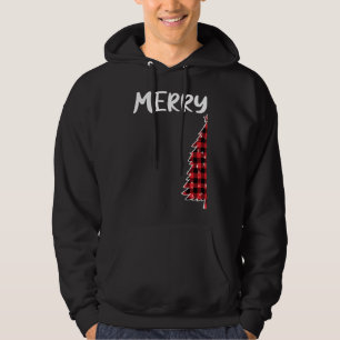 Merry Christmas Tree Buffalo Plaid Xmas Couples Ma Hoodie